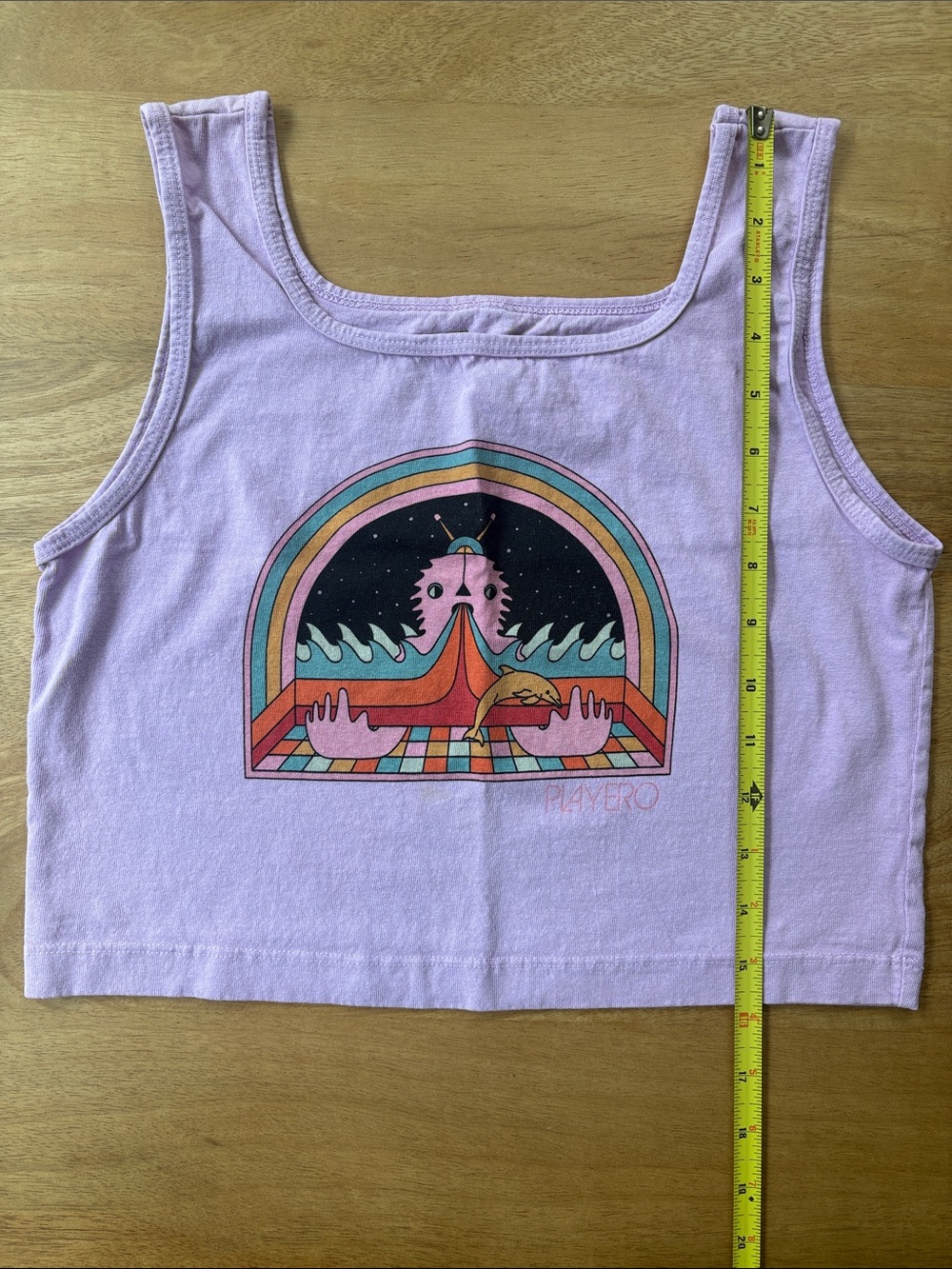 Lilac Retro Graphic Crop Tank Top - Picture 7 of 7